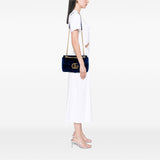 Gucci Large GG Marmont Matelasse Velvet Shoulder Bag