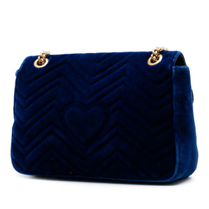 Gucci Large GG Marmont Matelasse Velvet Shoulder Bag