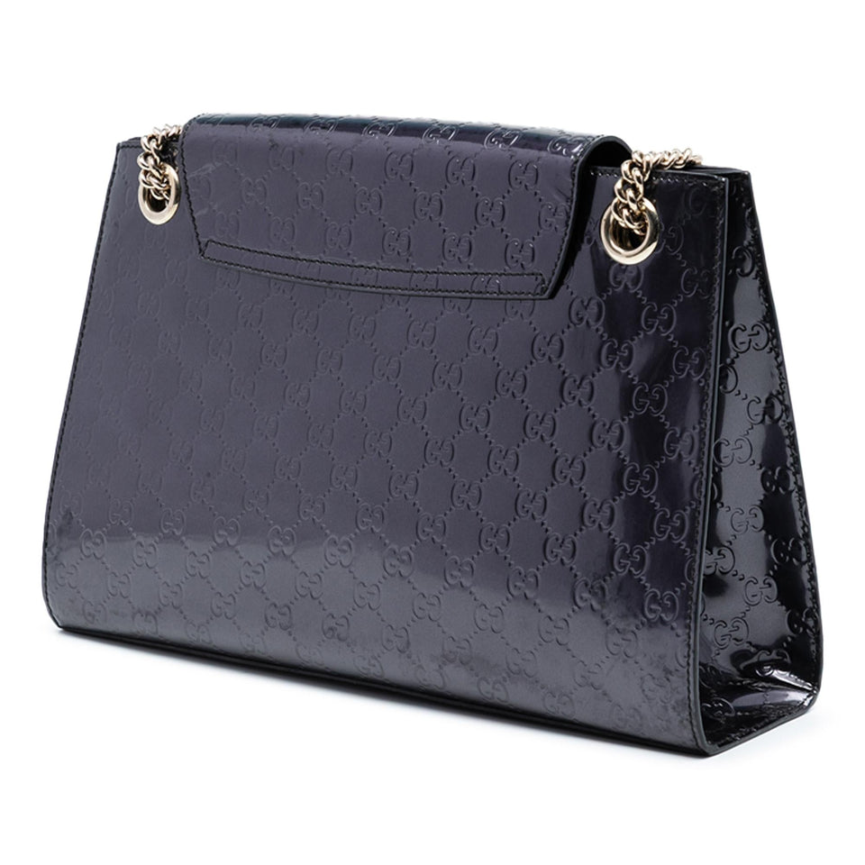 Gucci Large Guccissima Patent Emily Shoulder Bag