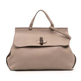 Gucci Large Leather Bamboo Daily Satchel