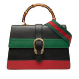 Gucci Large Leather Bamboo Dionysus Web Satchel