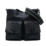 Gucci Large Leather Bamboo Double Pocket Messenger Bag