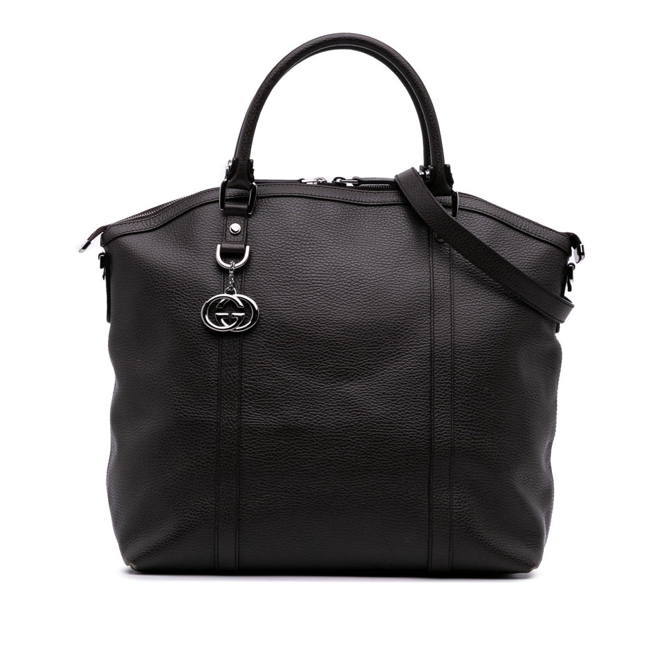 Gucci Large Leather GG Charm Dome Satchel