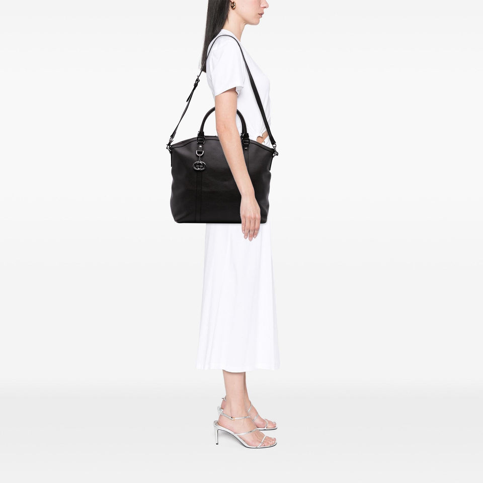 Gucci Large Leather GG Charm Dome Satchel