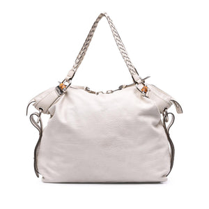 Gucci Large Pebbled Calfskin Bamboo Bar Tassel Tote