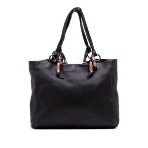 Gucci Large Pebbled Calfskin Bamboo Jungle Convertible Tote