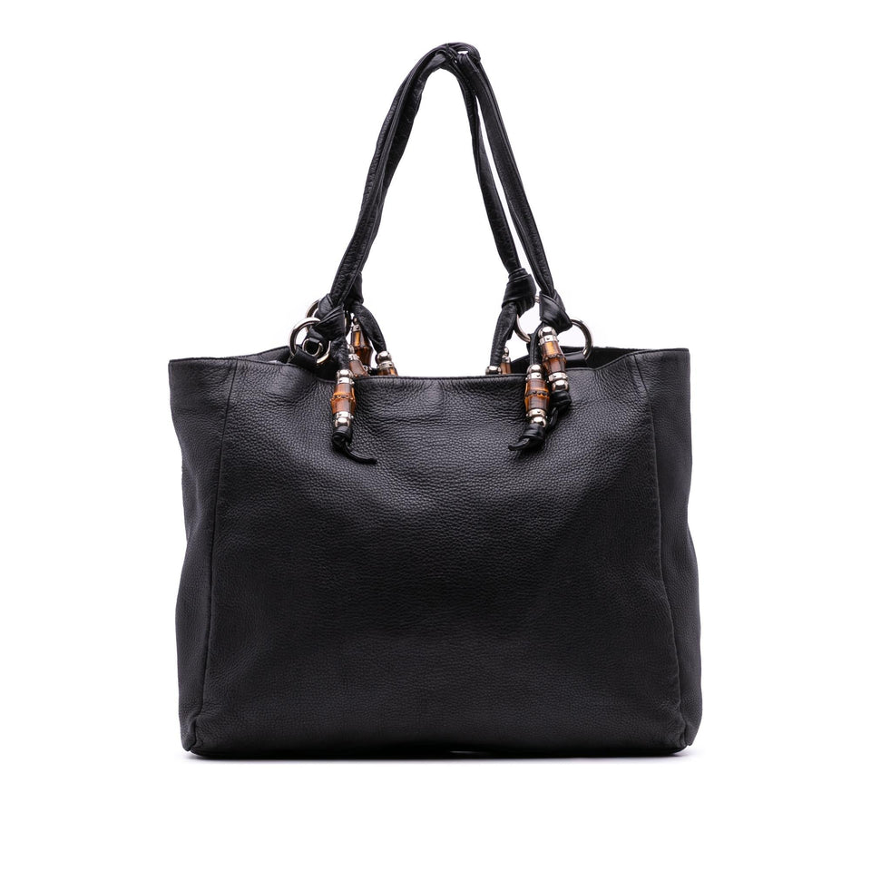 Gucci Large Pebbled Calfskin Bamboo Jungle Convertible Tote