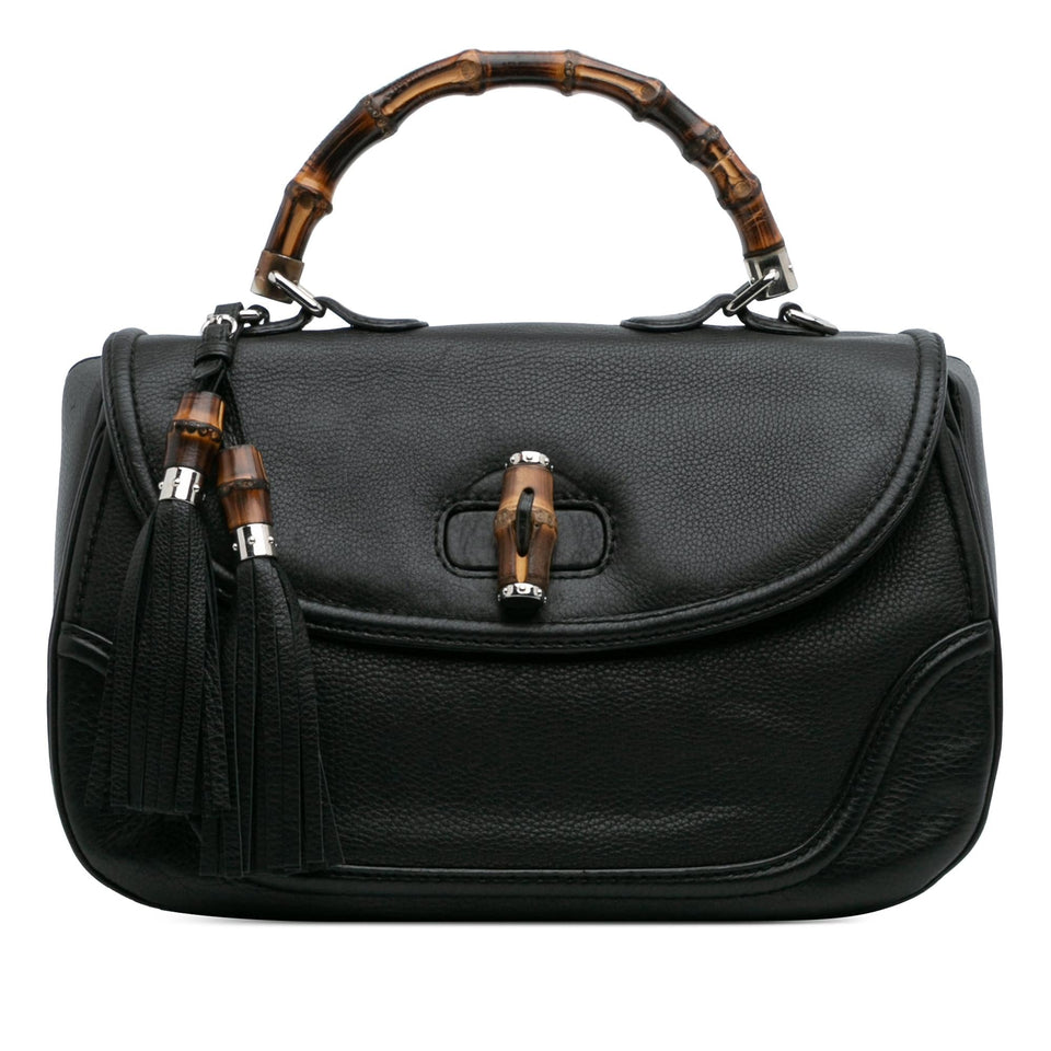 Gucci Large Pebbled Calfskin New Bamboo Top Handle Bag