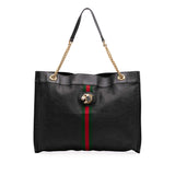Gucci Large Web Leather Rajah Tote