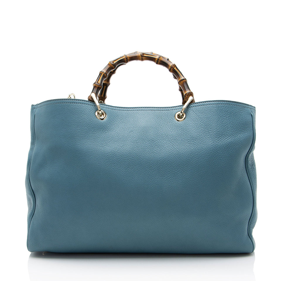 Gucci Leather Bamboo Large Shopper Tote