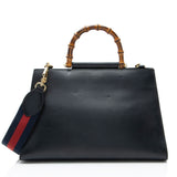Gucci Leather Bamboo Nymphaea Medium Top Handle