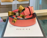 Gucci Leather Metal Bow Buckle Belt