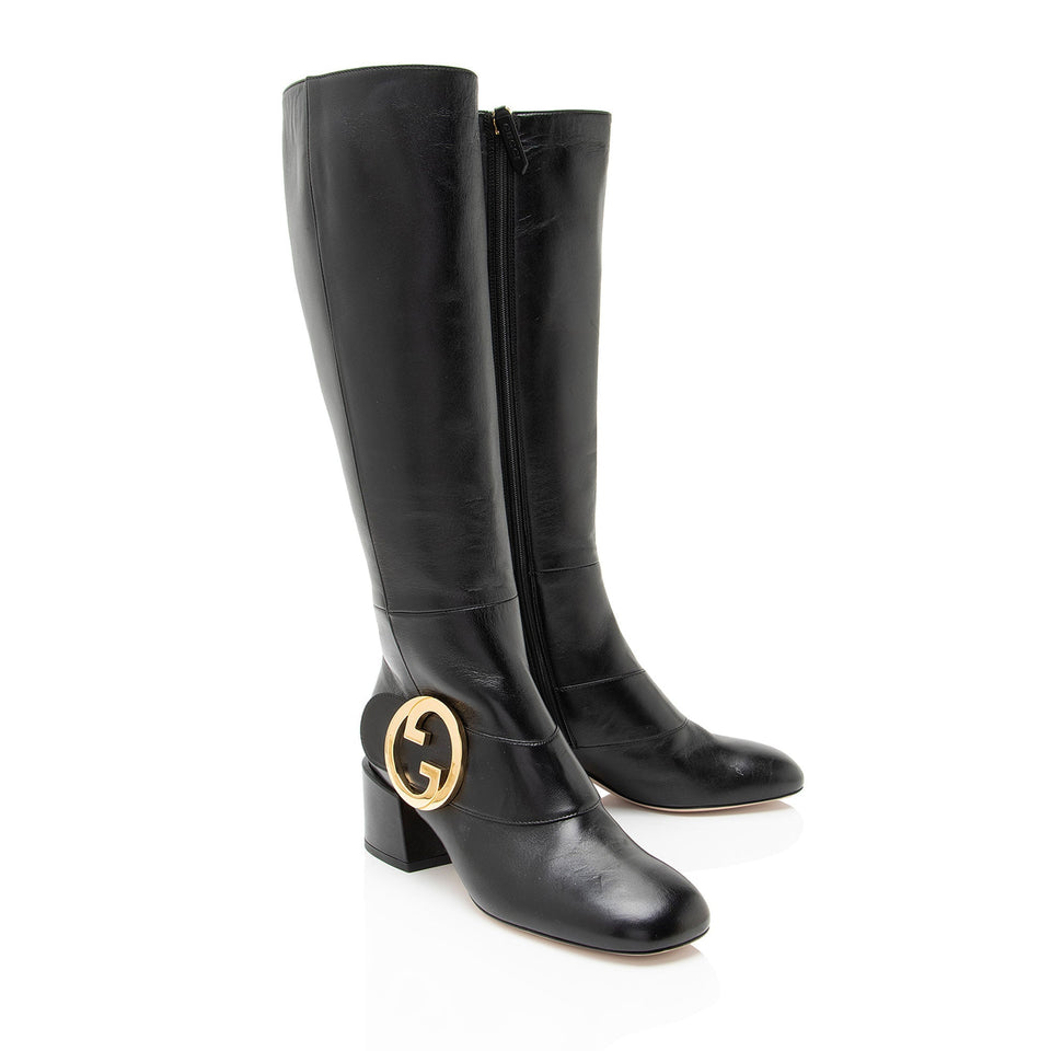 Gucci Leather Blondie Knee High Boots - Size 7 / 37