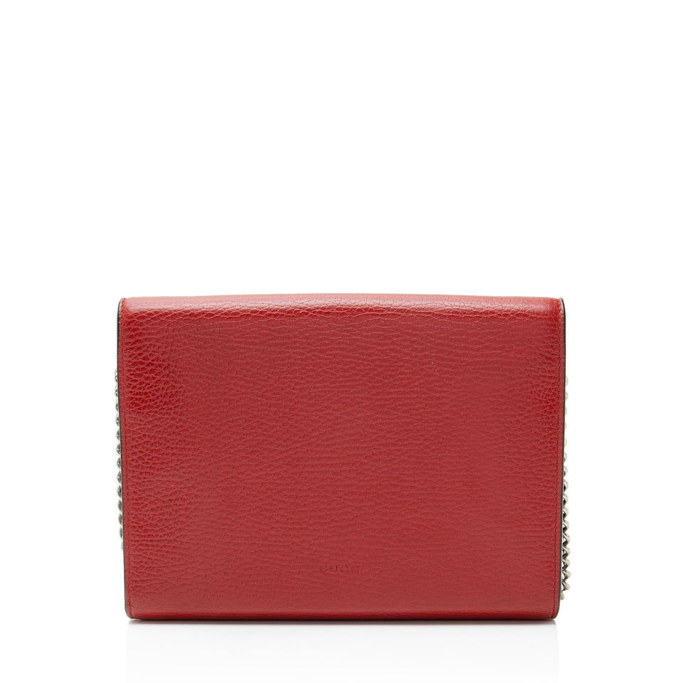 Gucci Leather Crystal Dionysus Chain Wallet