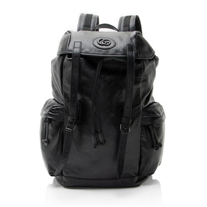 Gucci Leather Double G Backpack