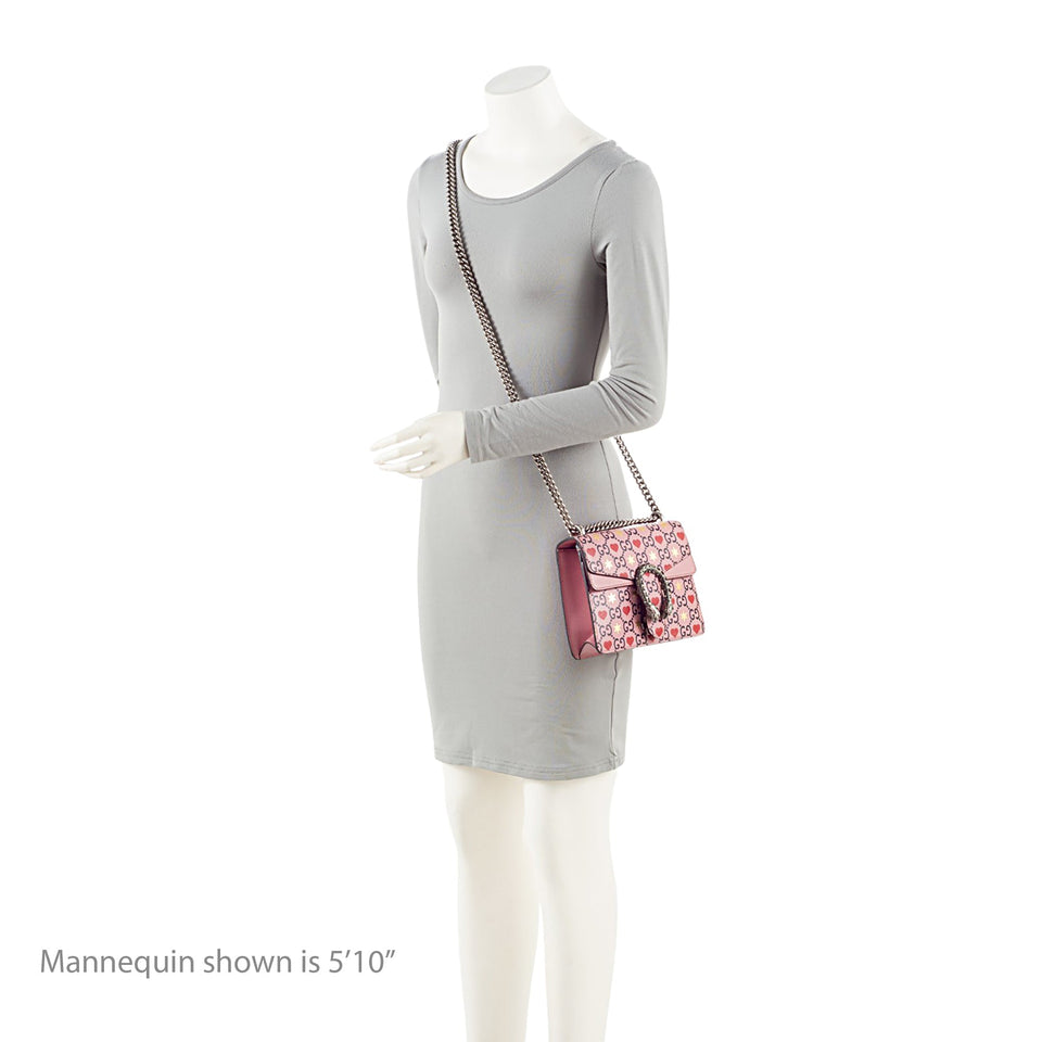 Gucci Limited Edition Leather Crystal Valentines Dionysus Small Shoulder Bag