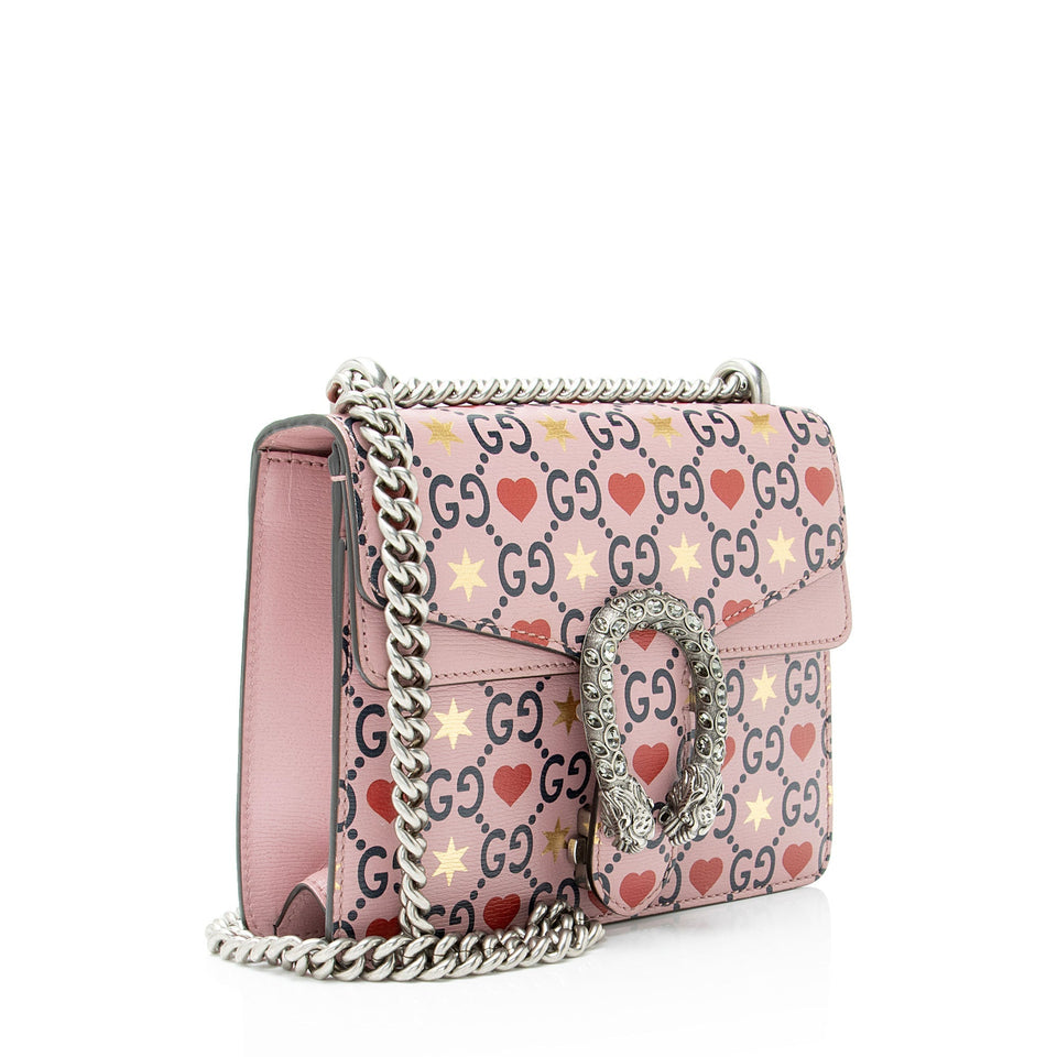 Gucci Limited Edition Leather Crystal Valentines Dionysus Small Shoulder Bag