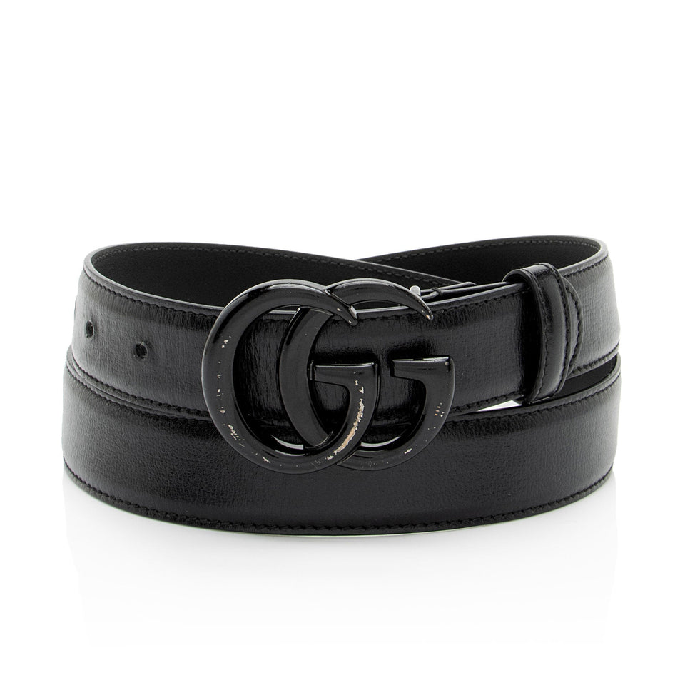Gucci Leather GG Marmont Monochrome Belt - Size 34 / 85