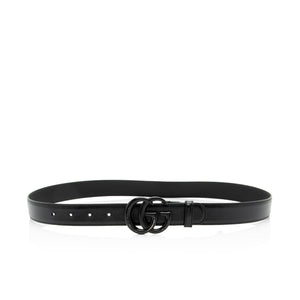 Gucci Leather GG Marmont Monochrome Belt - Size 34 / 85