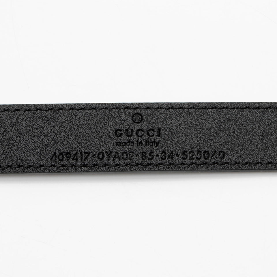 Gucci Leather GG Marmont Slim Belt - Size 34 / 85