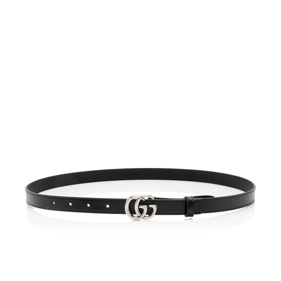 Gucci Leather GG Marmont Slim Belt - Size 34 / 85