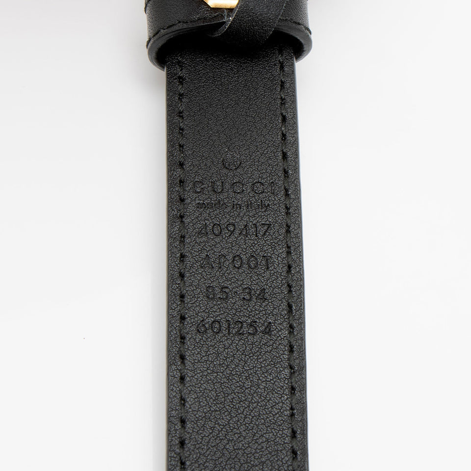 Gucci Leather GG Marmont Slim Belt - Size 34 / 85