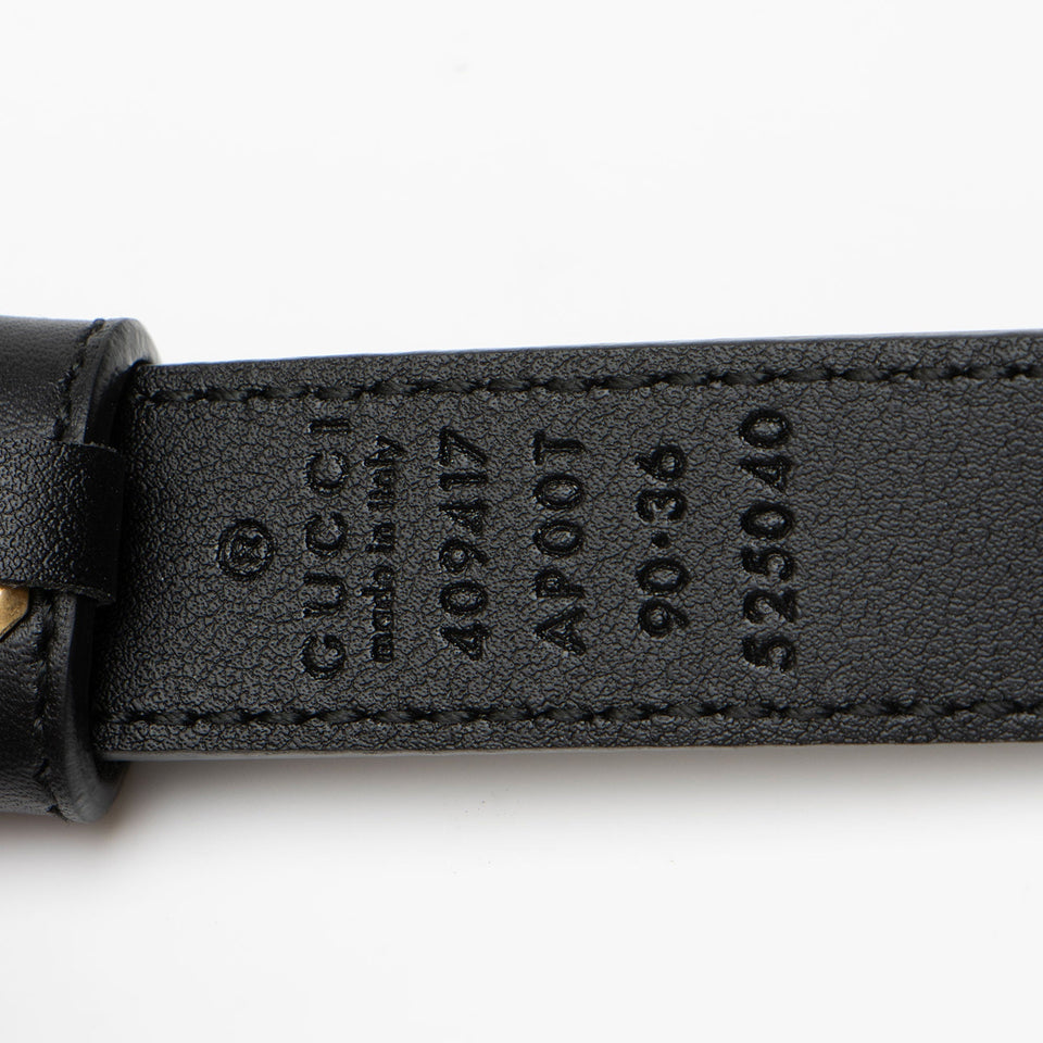 Gucci Leather GG Marmont Slim Belt - Size 36 / 90