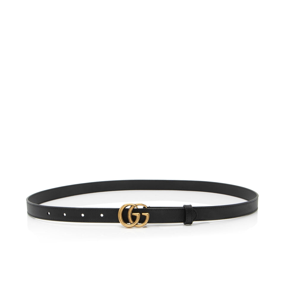Gucci Leather GG Marmont Slim Belt - Size 36 / 90