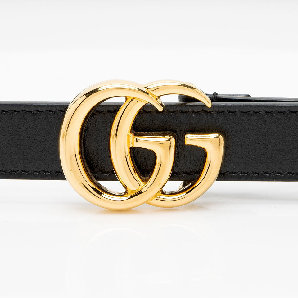 Gucci Leather GG Marmont Slim Belt - Size 38 / 95