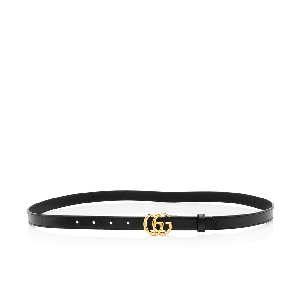 Gucci Leather GG Marmont Slim Belt - Size 38 / 95