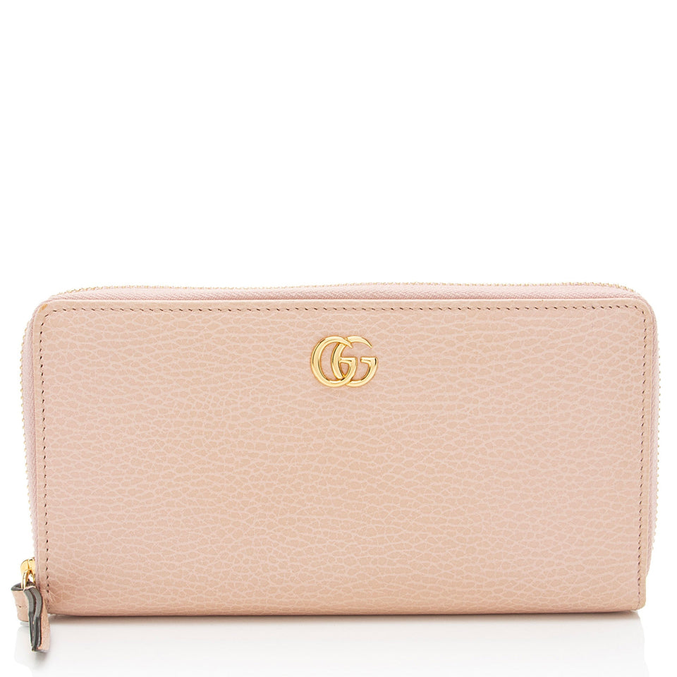 Gucci Leather GG Marmont Zip Around Wallet