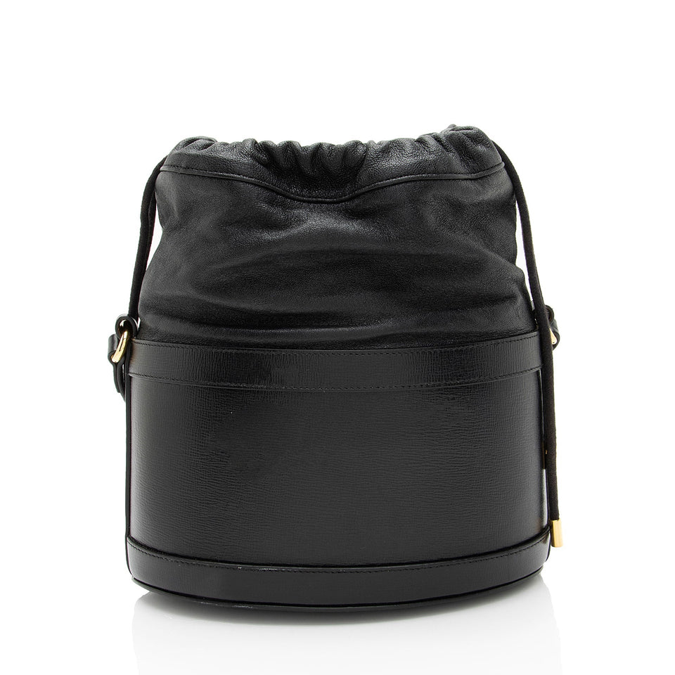 Gucci Leather Horsebit 1955 Drawstring Bucket Bag