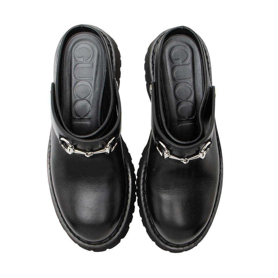 Gucci Leather Horsebit Loafer Mules - Size 9.5 / 39.5