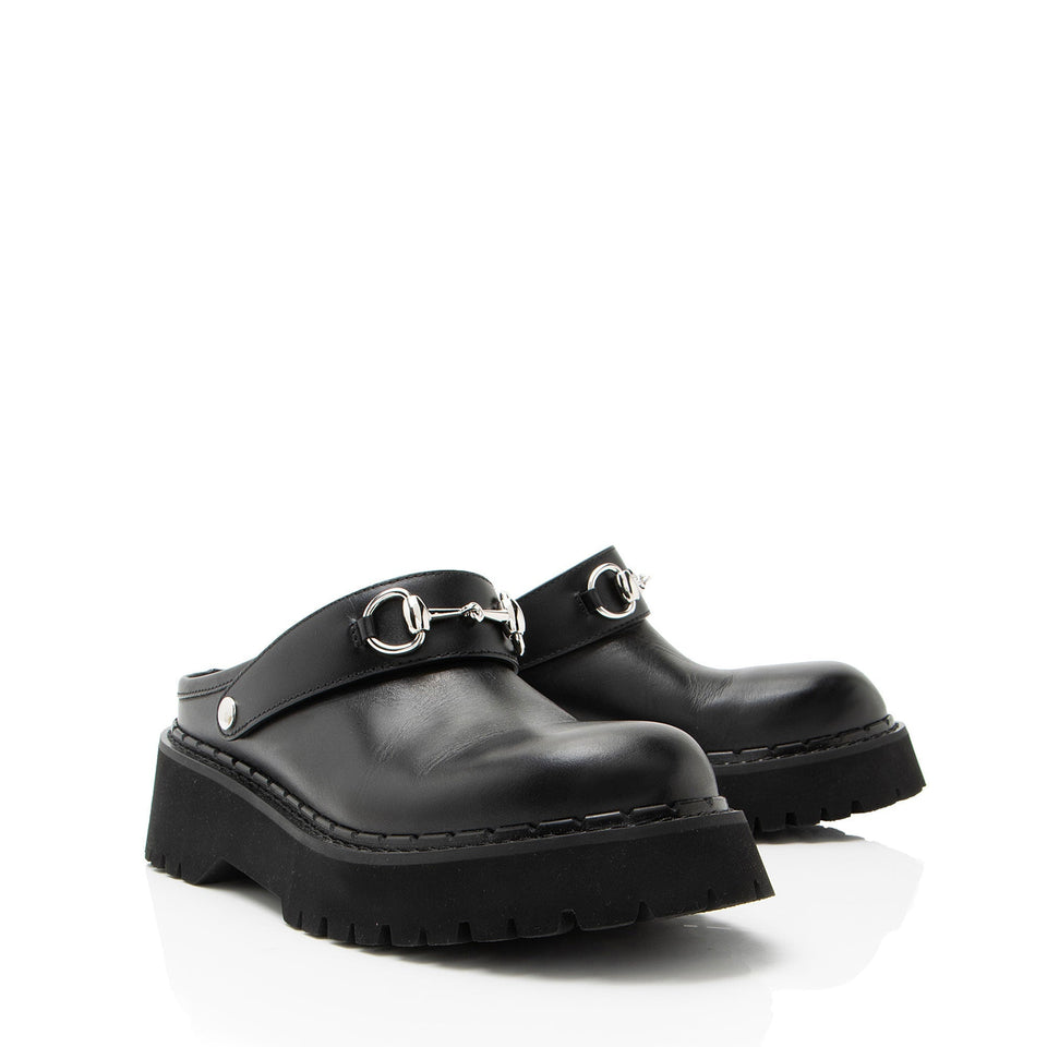 Gucci Leather Horsebit Loafer Mules - Size 9.5 / 39.5