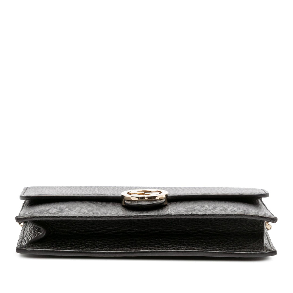 Gucci Leather Interlocking G Dollar Wallet on Chain
