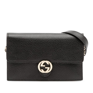 Gucci Leather Interlocking G Dollar Wallet on Chain