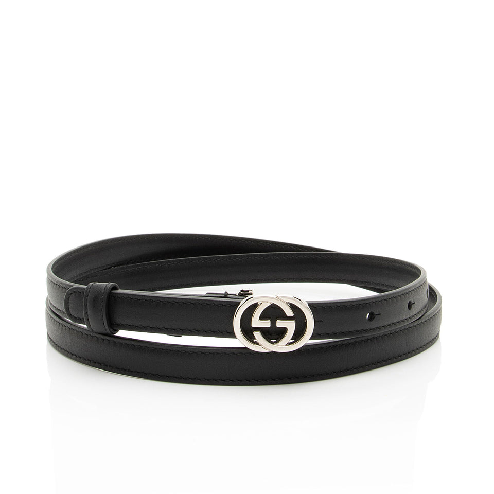Gucci Leather Interlocking G Slim Belt - Size 38 / 95