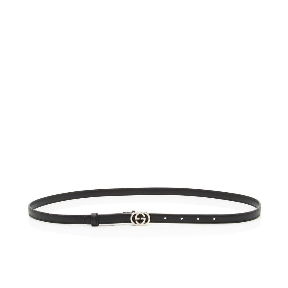 Gucci Leather Interlocking G Slim Belt - Size 38 / 95