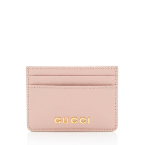 Gucci Leather Script Card Case