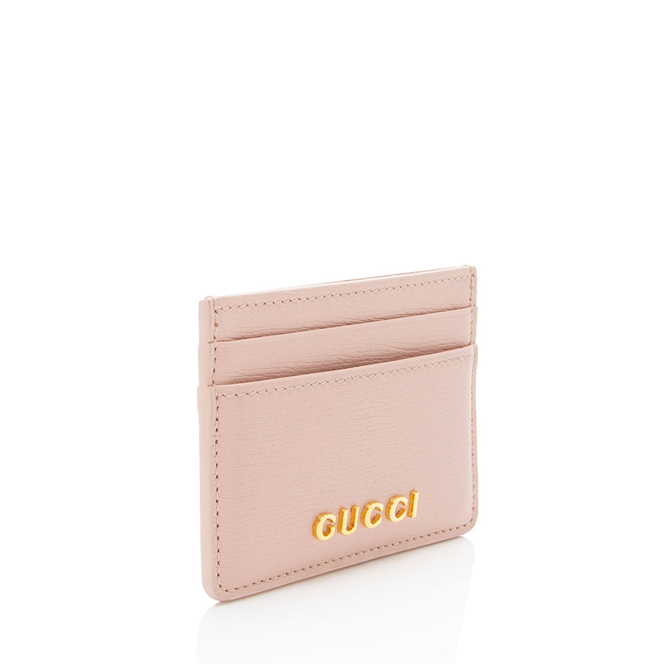 Gucci Leather Script Card Case