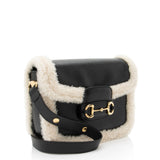Gucci Leather Shearling Horsebit 1955 Small Bag
