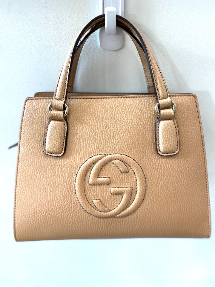 Gucci SOHO CONVERTIBLE TOP HANDLE LEATHER BAG
