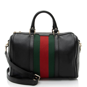 Gucci Leather Vintage Web Joy Medium Boston Bag