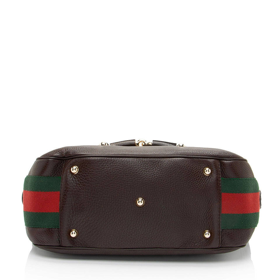 Gucci Leather Web Heritage Horsebit Tote