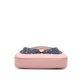 Gucci Limited Edition Mini GG Denim Embroidered Floral Jackie 1961 Crossbody