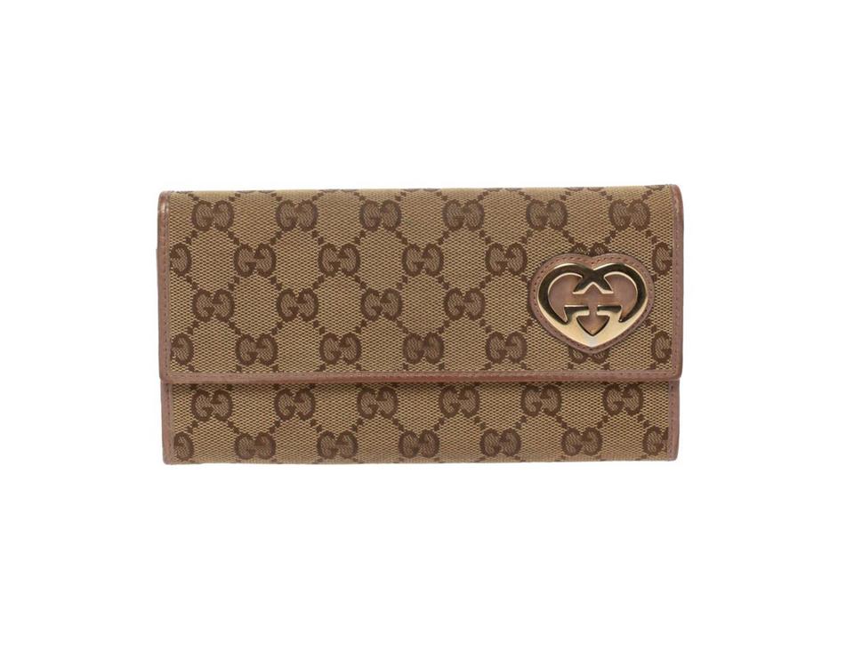 Gucci Monogram Lovely Heart Continental Wallet