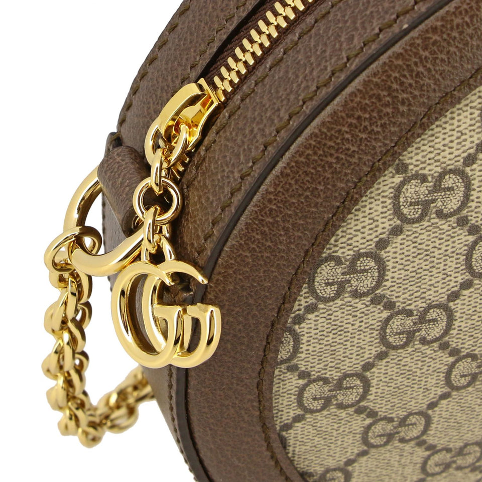 Gucci MINI OPHIDIA GG SUPREME ROUND BAG