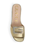 Gucci Madelyn Square G Leather Slides