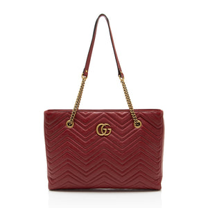 Gucci Matelasse Calfskin GG Marmont Medium Chain Tote