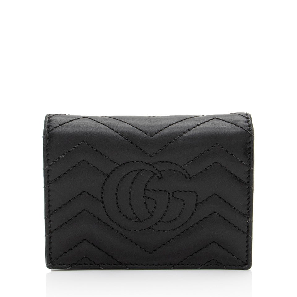 Gucci Matelasse Leather GG Marmont Card Wallet